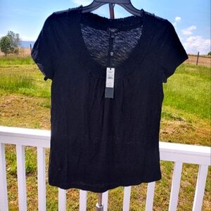 Talbots Brand New Cotton Short Sleeve Dressy Tee Petite Small